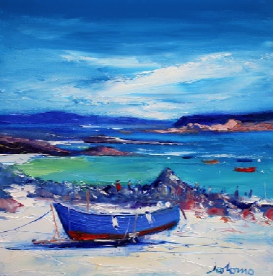 Down in the rocks waiting for the ferry Iona 16x16